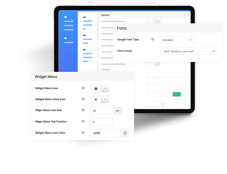 WP Responsive Menu PRO branding settings preview